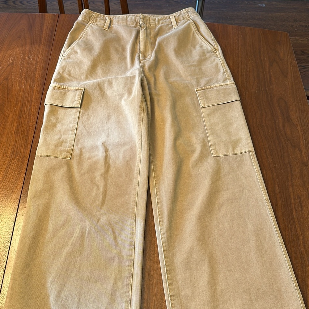Gap Tan Cargo Wide Leg Pants High Waisted  SZ 8 Summer 2023 100% Cotton